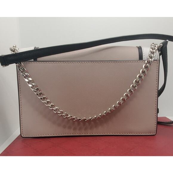 Kate Spade Cameron Crossbody Spectator Beige Cream Black 9 X 6.5 Inch Designer - Picture 3 of 16